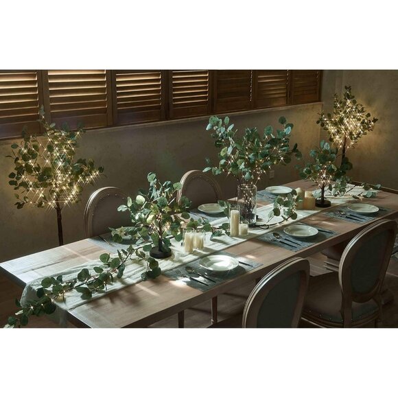 Decorative Garland Lights 6FT 96 LED Fairy Lights, Lighted Eucalyptus Twig Garla - Picture 7 of 8